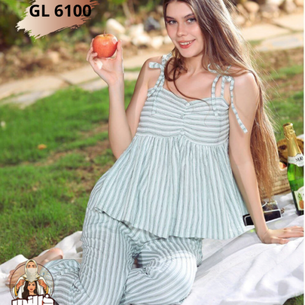 Pyjama bustier pantalon en lin